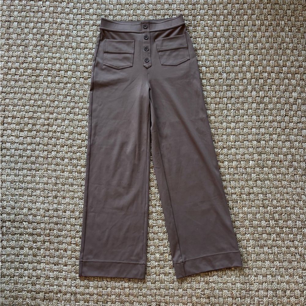 Halara High-Waisted Elastic Brown Wide-Leg Pants S